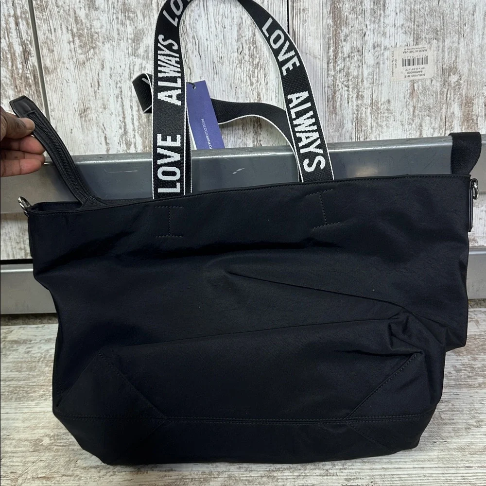NWT REBECCA MINKOFF Baby Bag Tote Nylon Studded Black